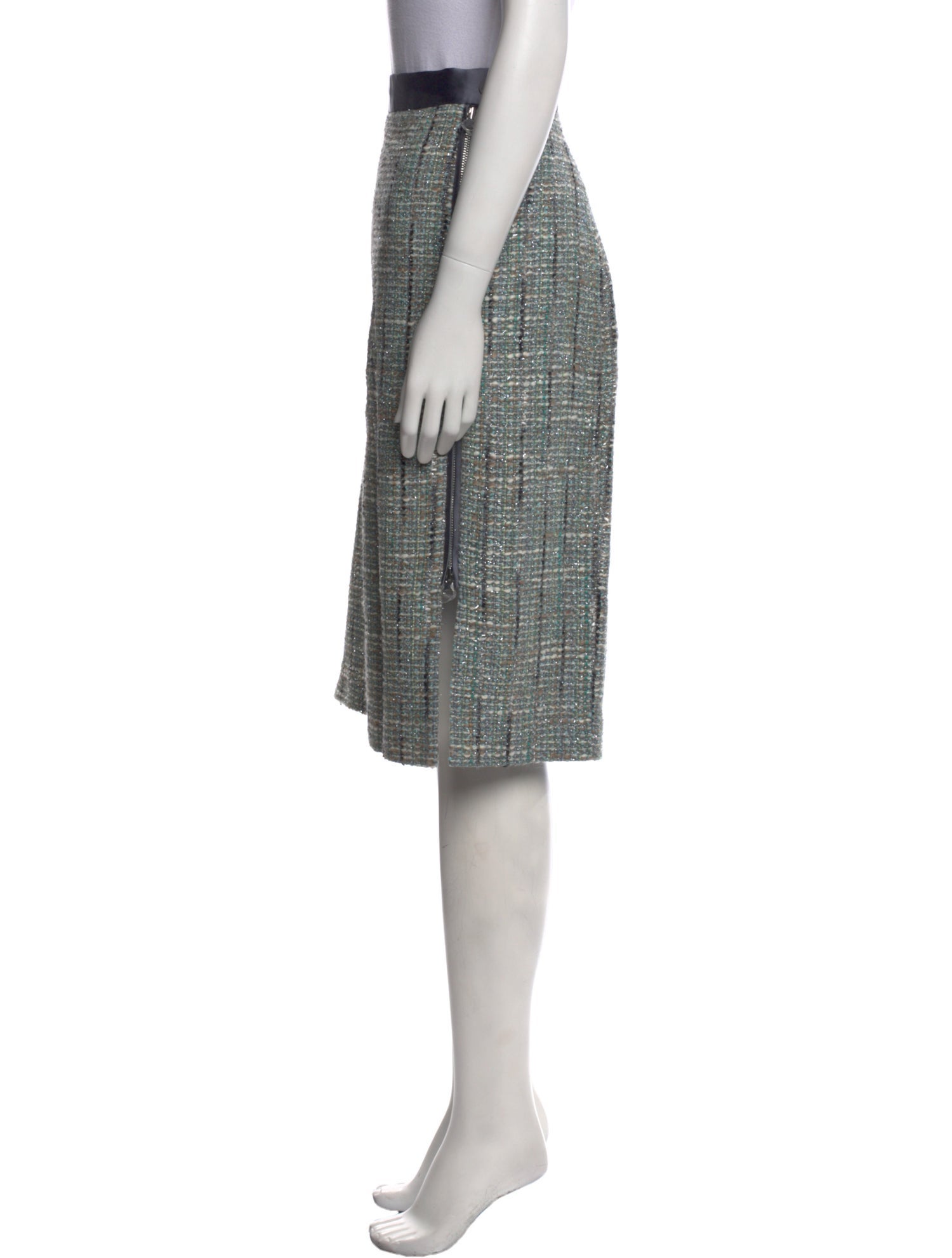 St. John Tweed Pattern Knee-Length Skirt w/ Tags