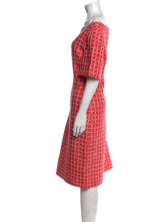 St. John Plaid Print Knee-Length Dress
