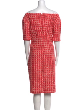 St. John Plaid Print Knee-Length Dress