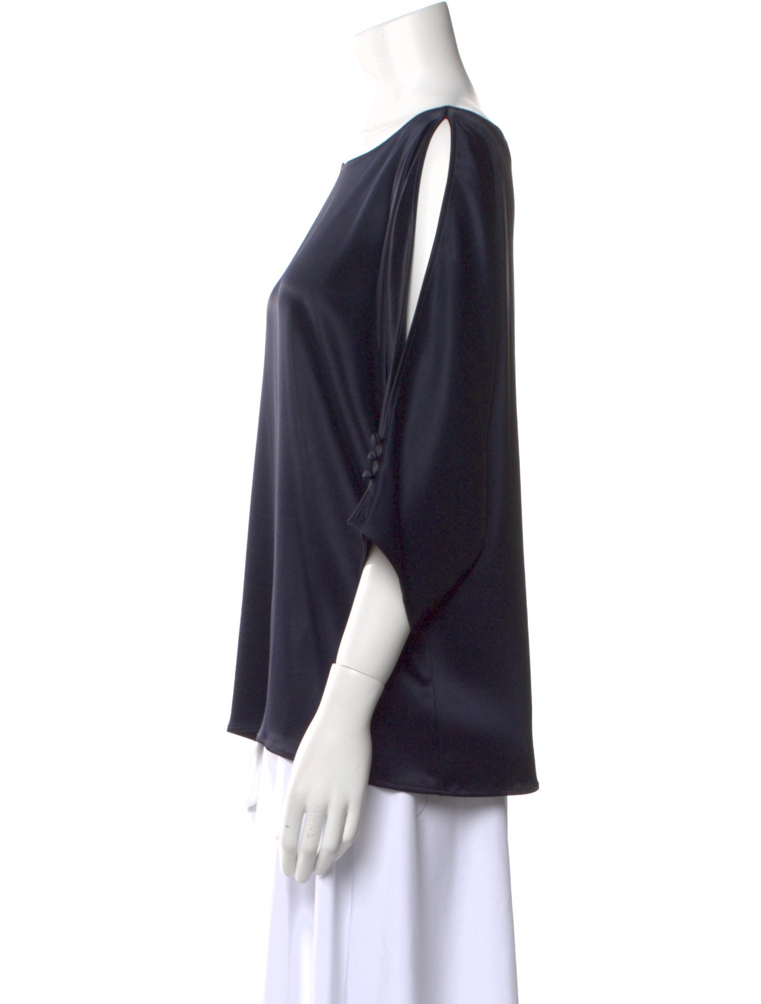 St. John Bateau Neckline Three-Quarter Sleeve Blouse