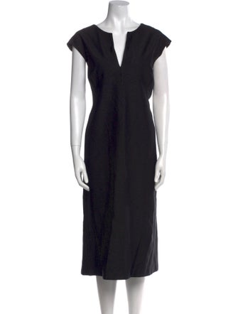 St. John V-Neck Midi Length Dress