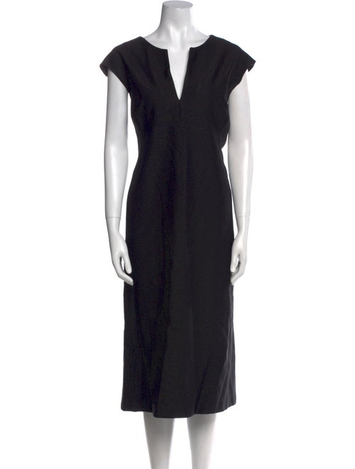 St. John V-Neck Midi Length Dress