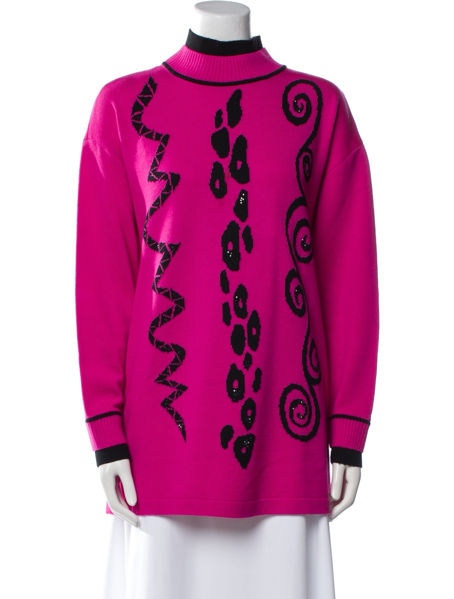 St. John Printed Turtleneck Sweater