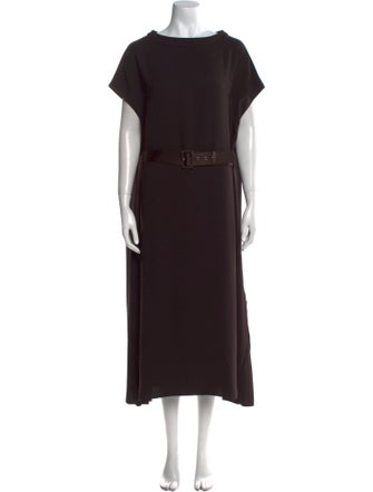 St. John Bateau Neckline Long Dress