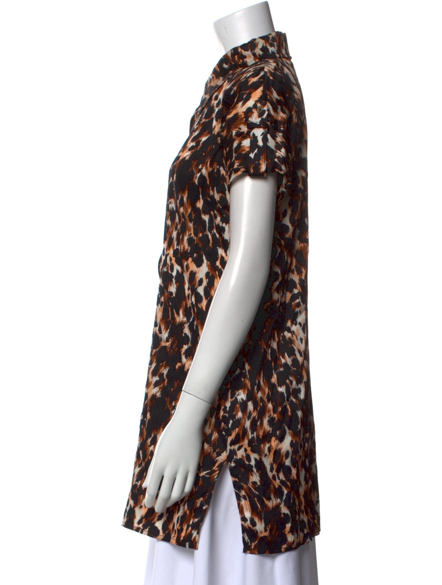 St. John Silk Animal Print Polo