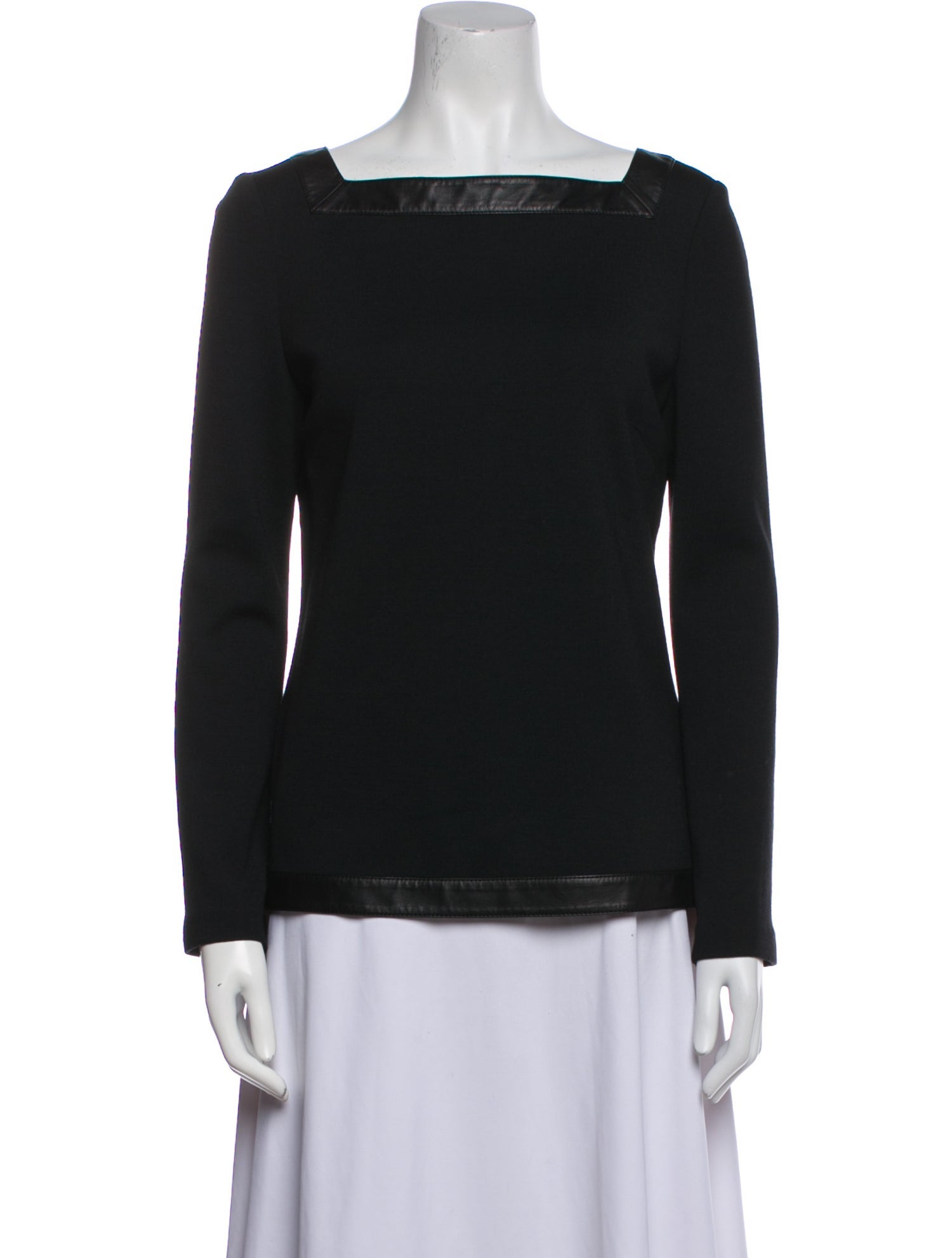 St. John Square Neckline Long Sleeve Top
