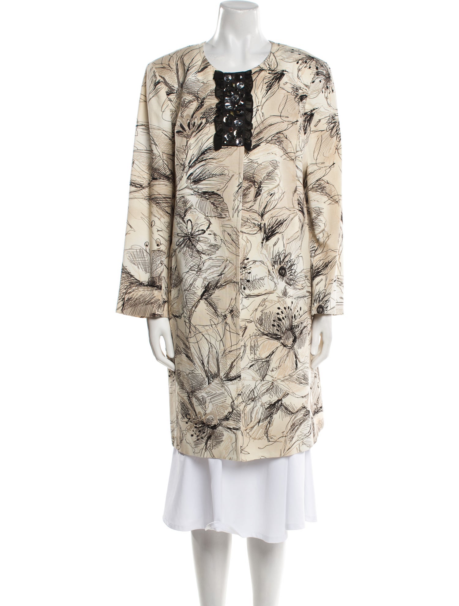 St. John Floral Print Coat