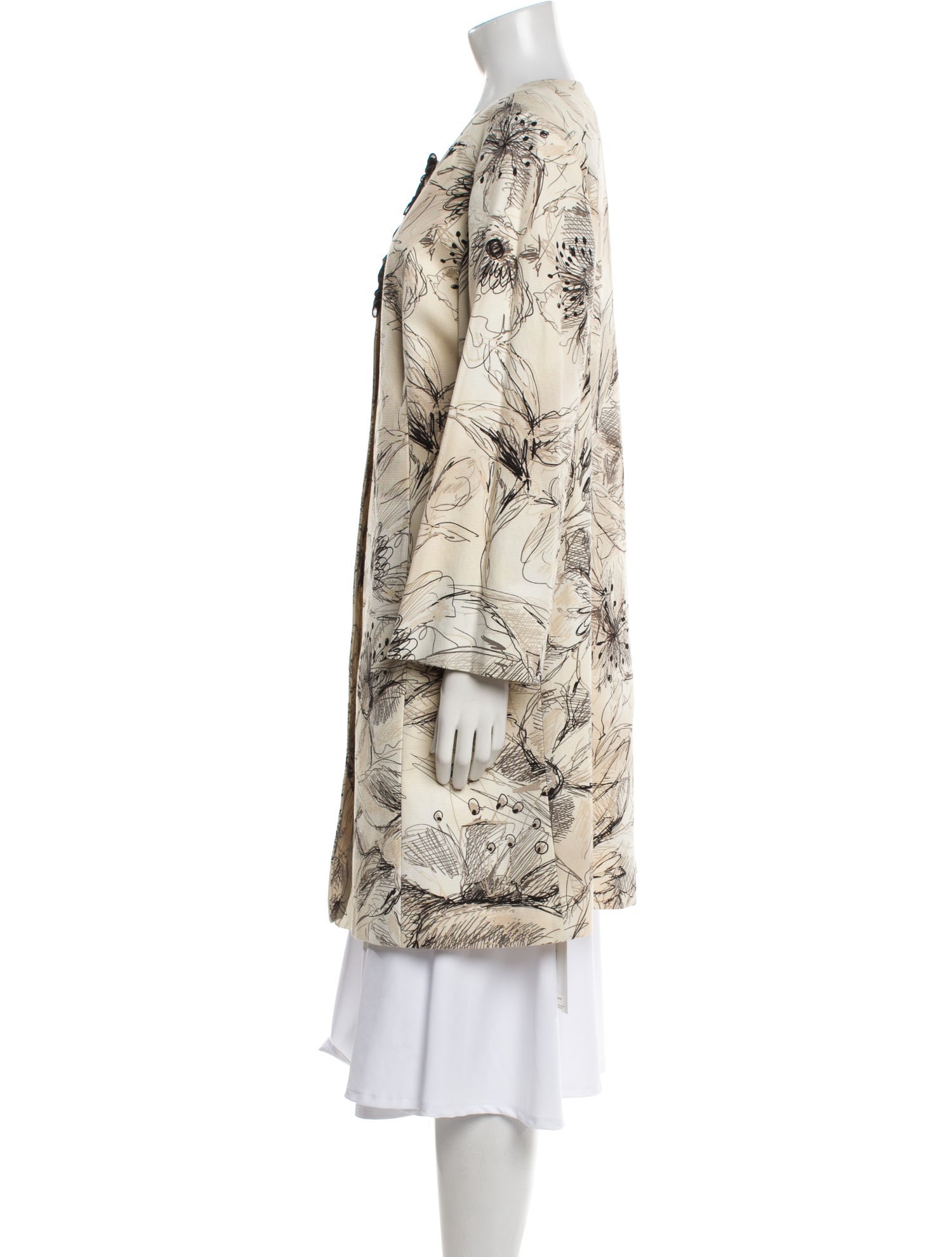 St. John Floral Print Coat