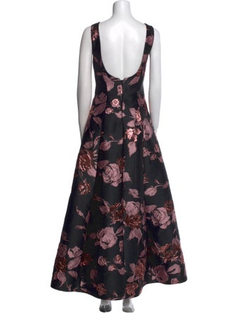 St. John Floral Print Long Dress
