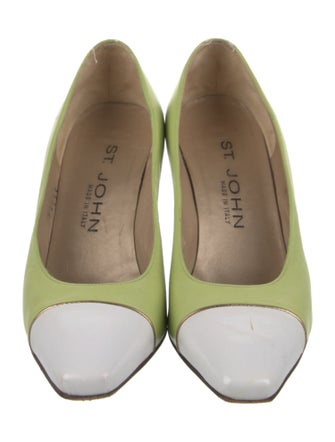 St. John Leather Colorblock Pattern Pumps