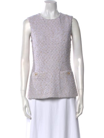 St. John Crew Neck Sleeveless Top