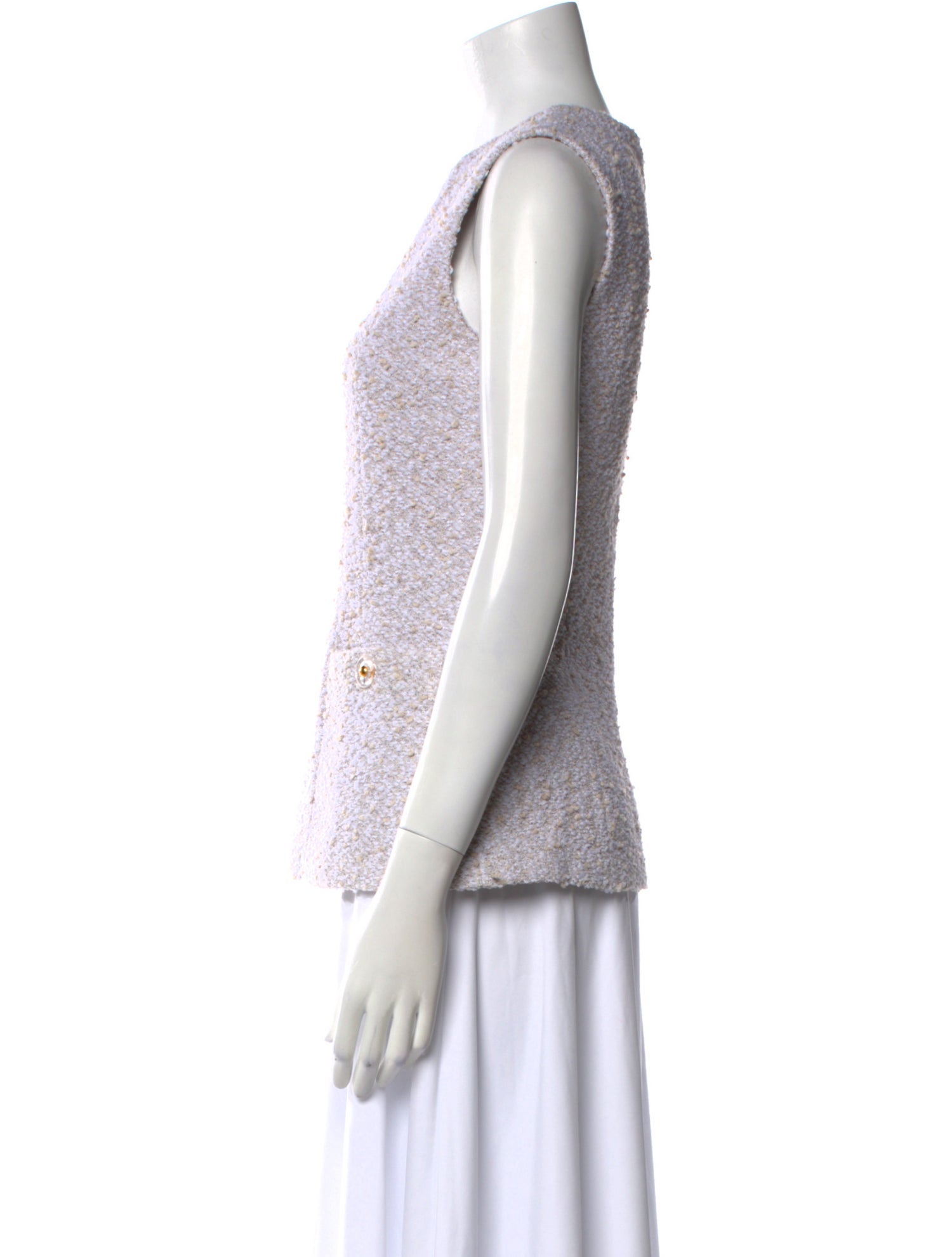 St. John Crew Neck Sleeveless Top