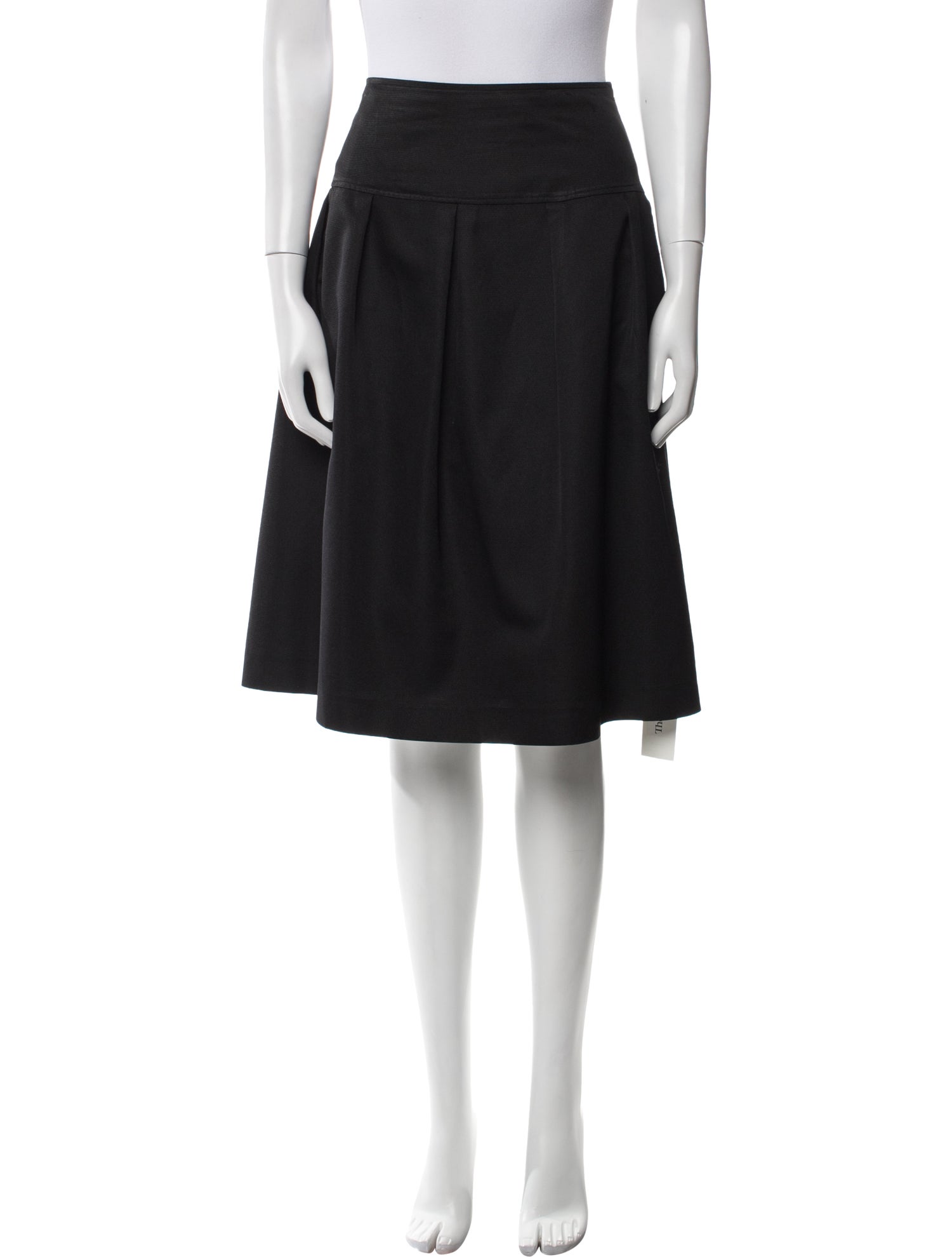 St. John Pleated Accents Knee-Length Skirt