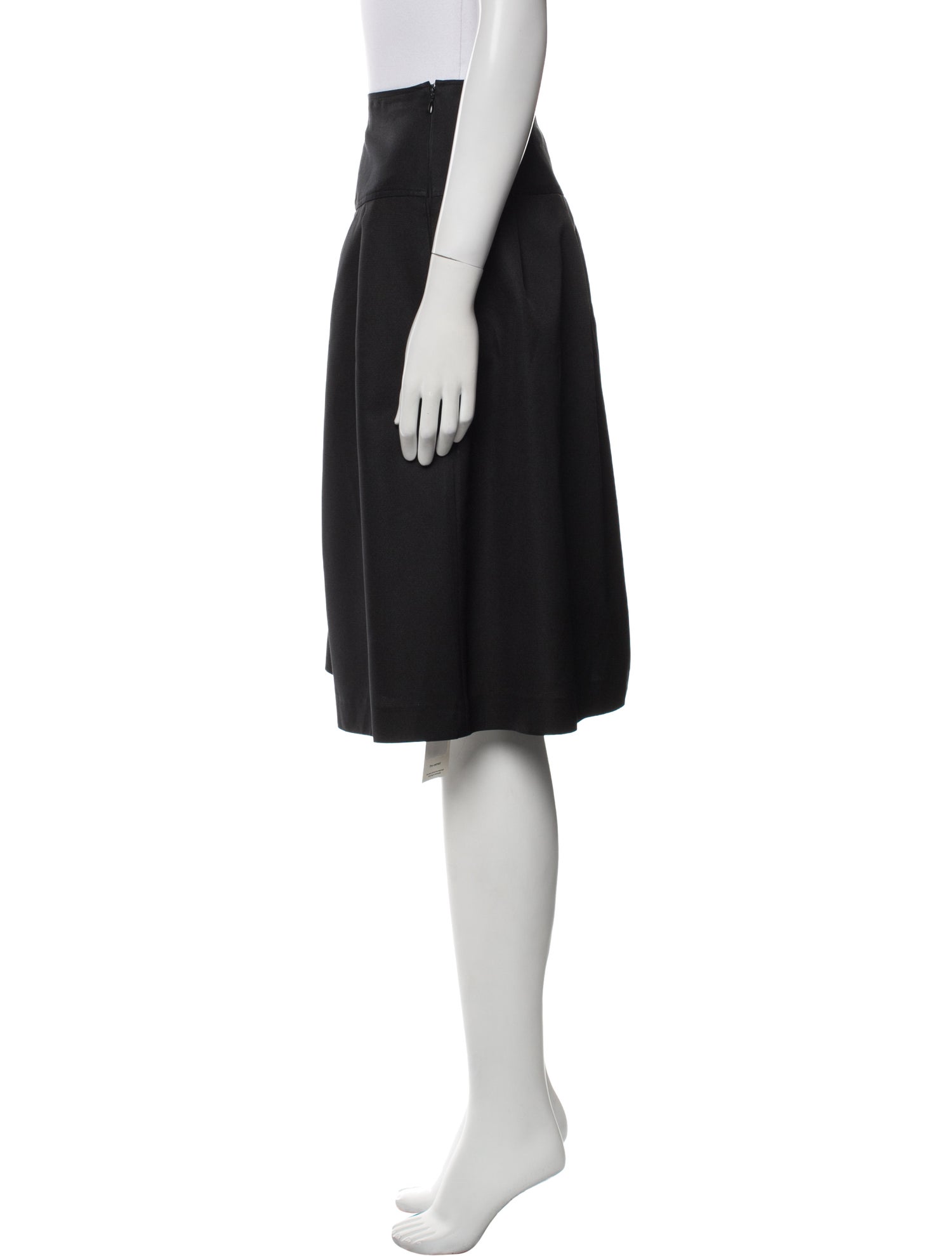 St. John Pleated Accents Knee-Length Skirt