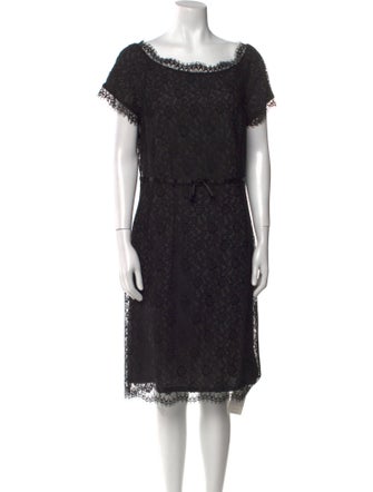 St. John Lace Pattern Knee-Length Dress