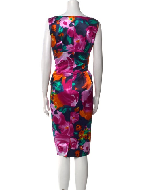 St. John Floral Print Knee-Length Dress