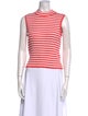 St. John Striped Mock Neck Top