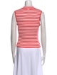 St. John Striped Mock Neck Top
