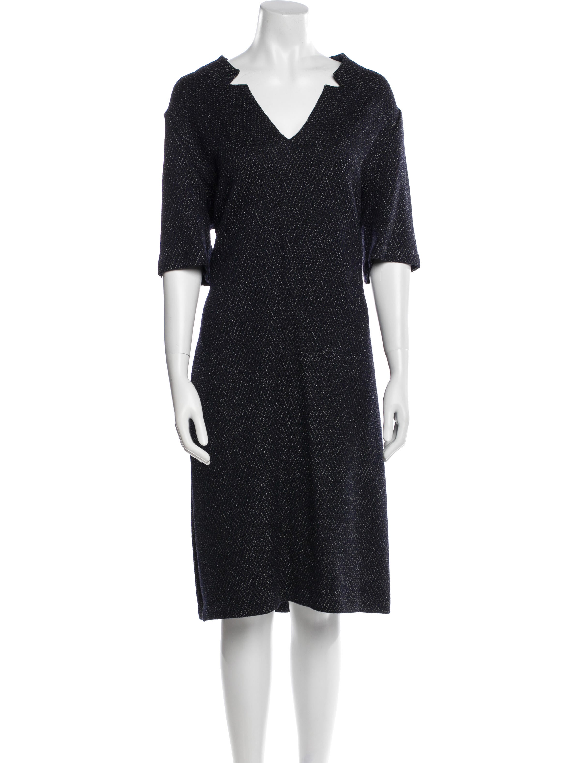 St. John V-Neck Midi Length Dress