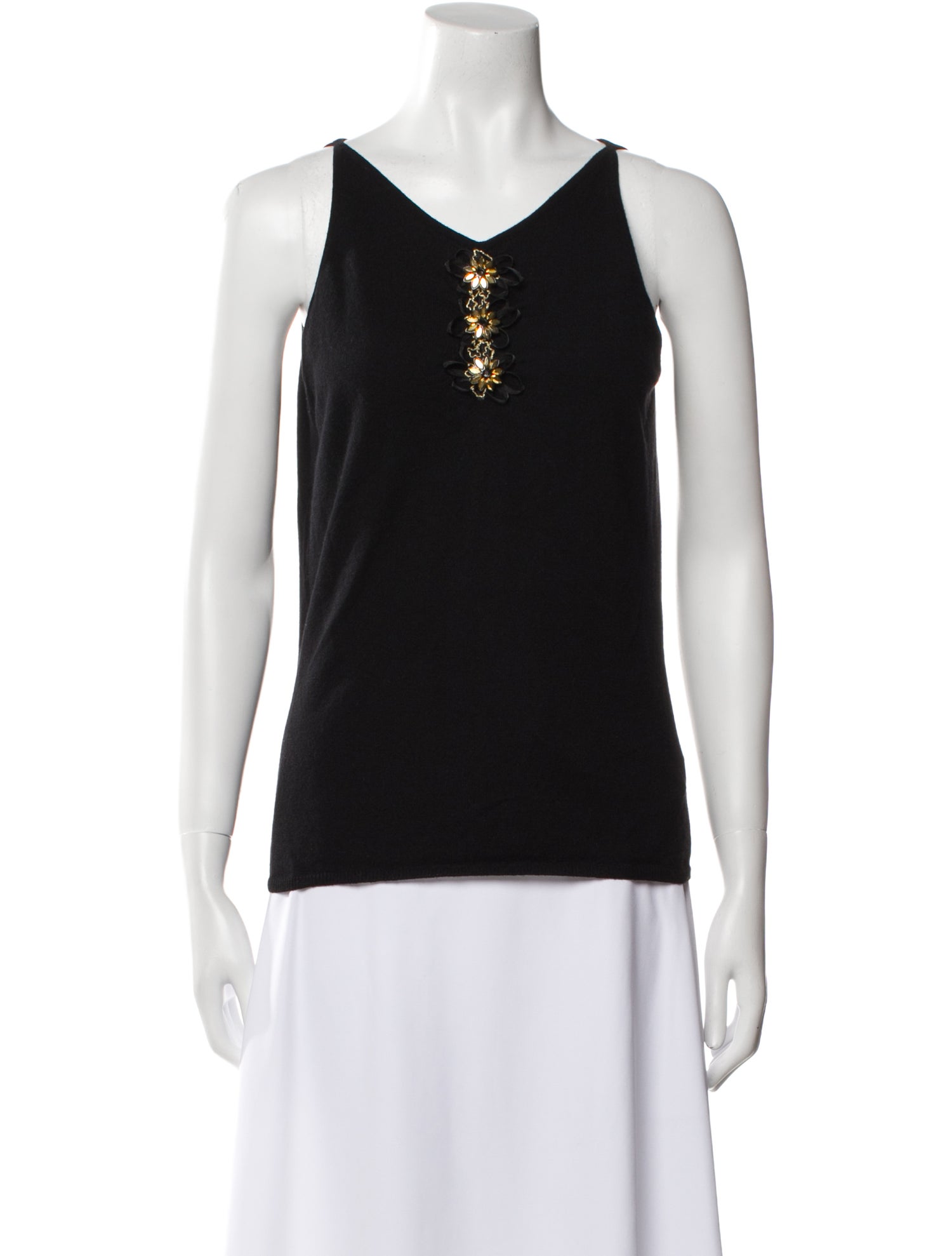 St. John Cashmere V-Neck Top