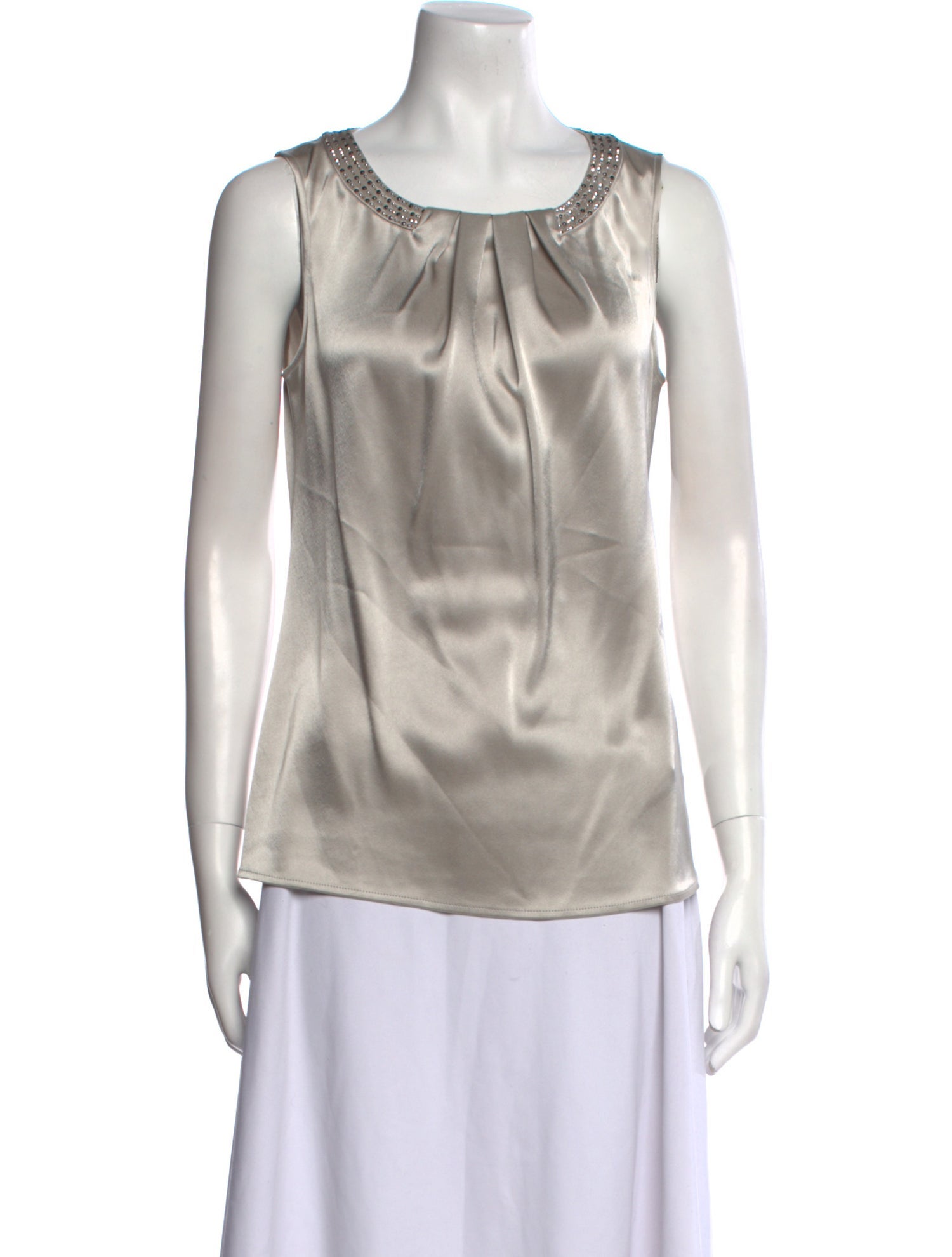 St. John Scoop Neck Sleeveless Blouse