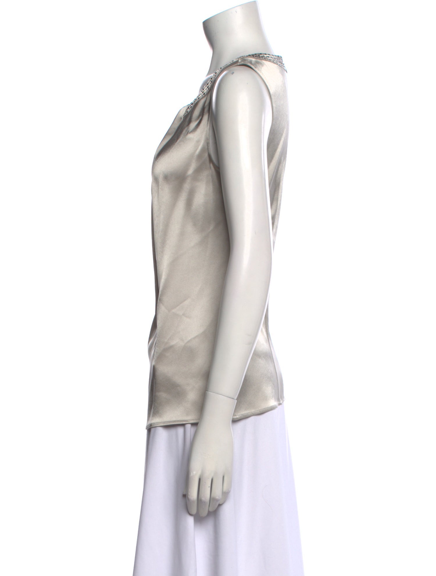 St. John Scoop Neck Sleeveless Blouse