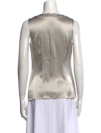 St. John Scoop Neck Sleeveless Blouse