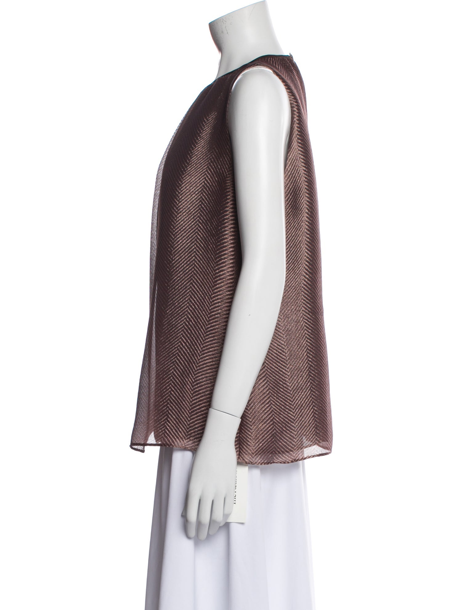 St. John Crew Neck Sleeveless Blouse