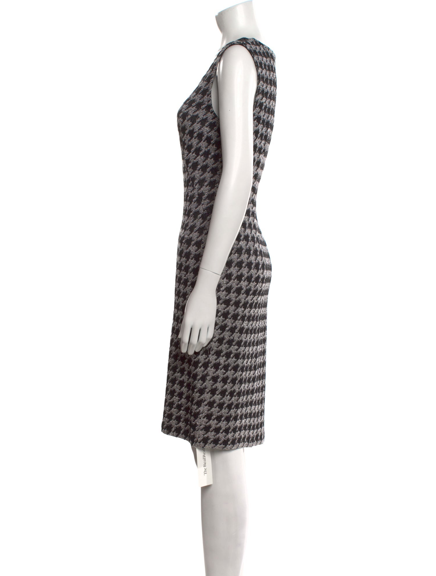 St. John Houndstooth Print Knee-Length Dress w/ Tags