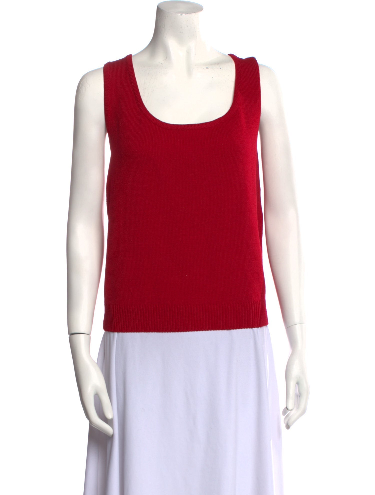 St. John Scoop Neck Sleeveless Top
