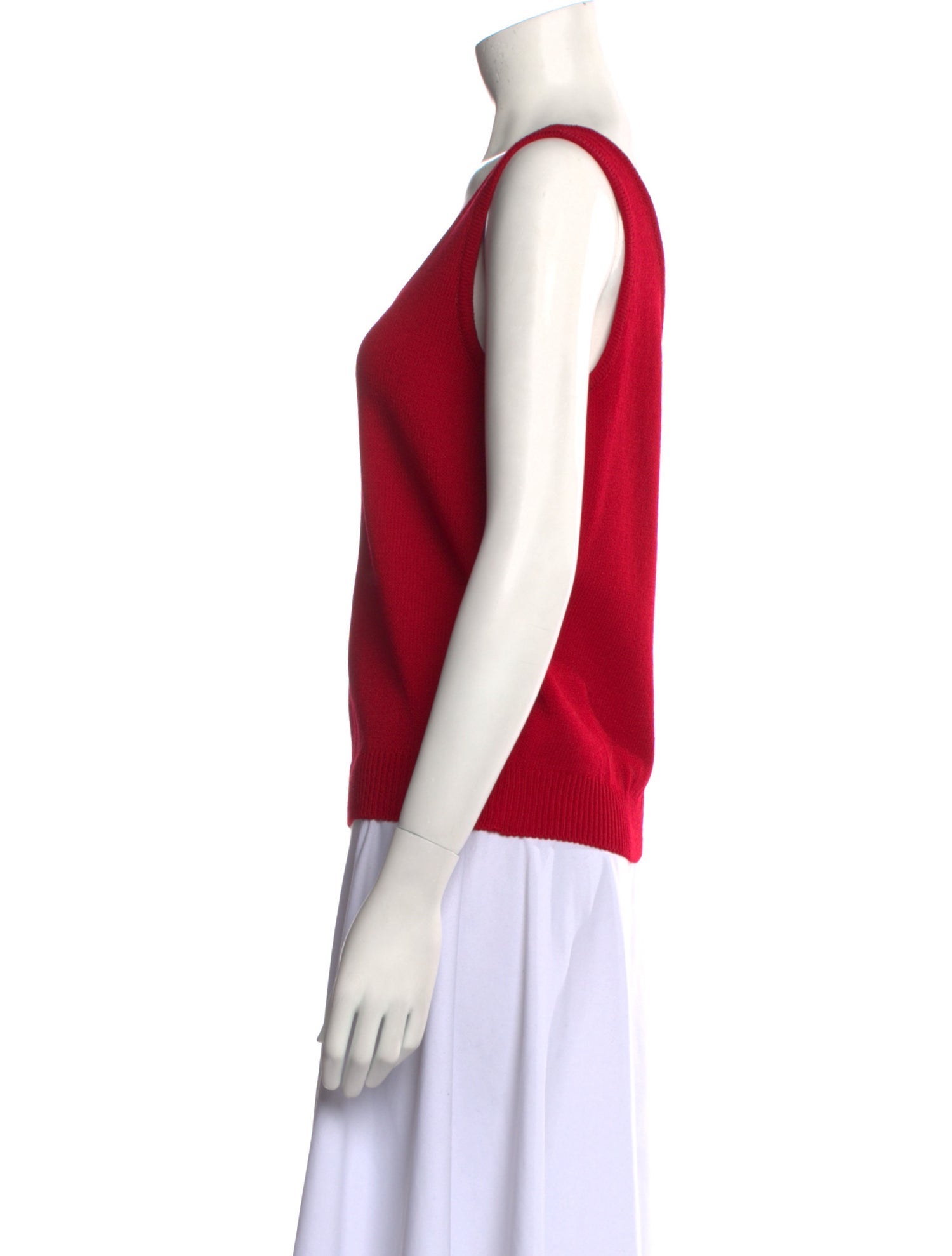 St. John Scoop Neck Sleeveless Top