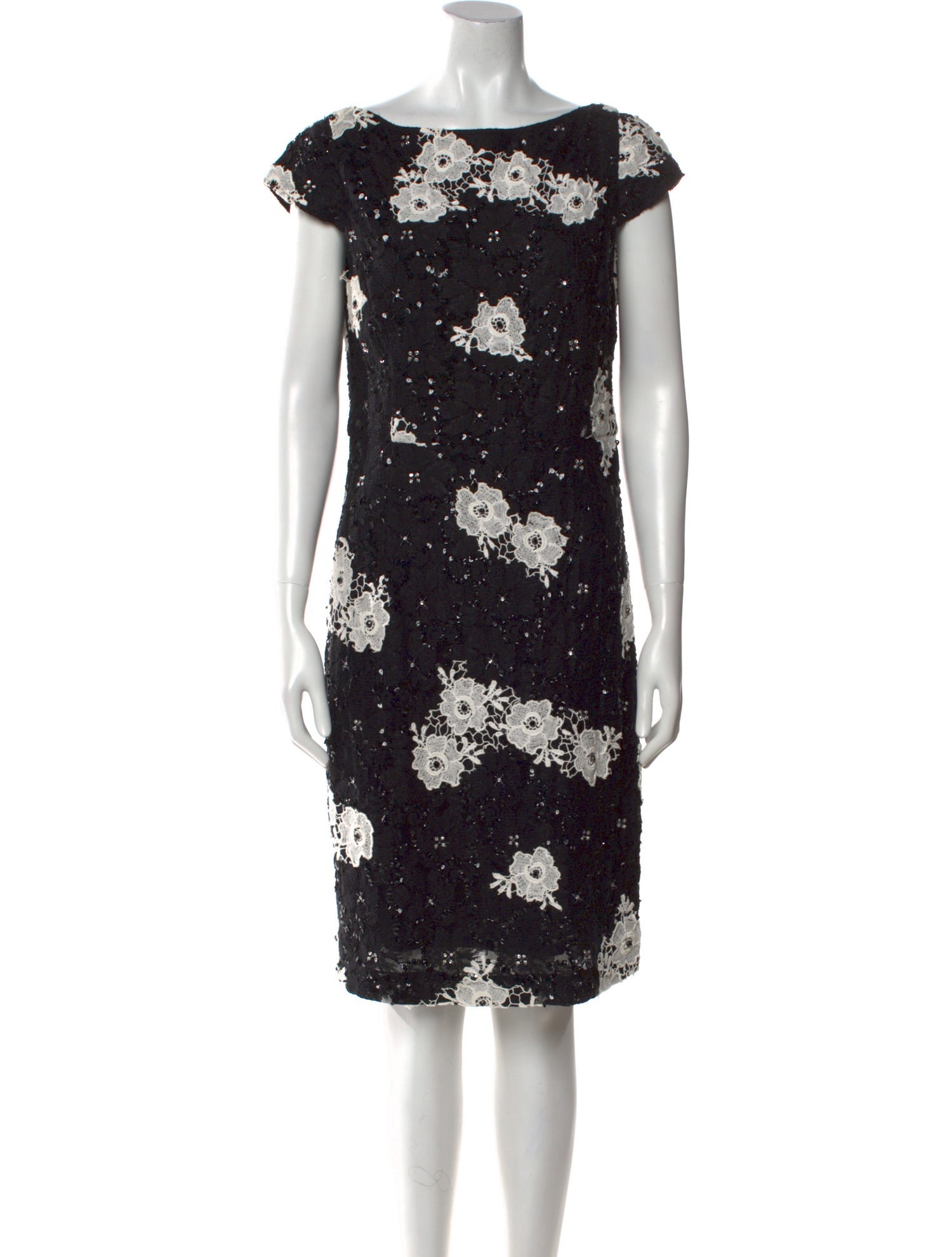 St. John Lace Pattern Knee-Length Dress