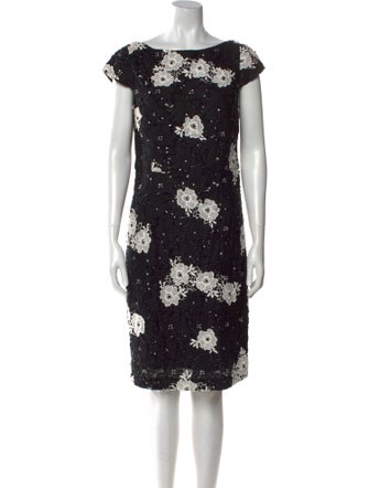 St. John Lace Pattern Knee-Length Dress