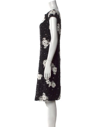 St. John Lace Pattern Knee-Length Dress