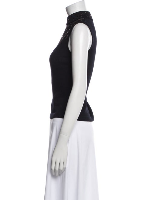 St. John Mock Neck Sleeveless Top