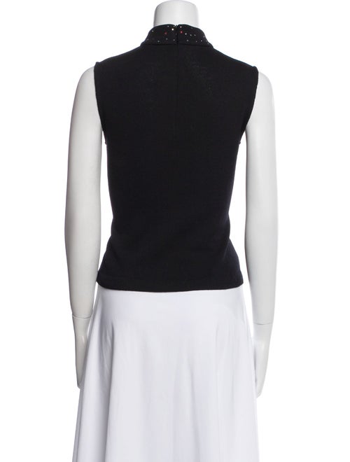 St. John Mock Neck Sleeveless Top