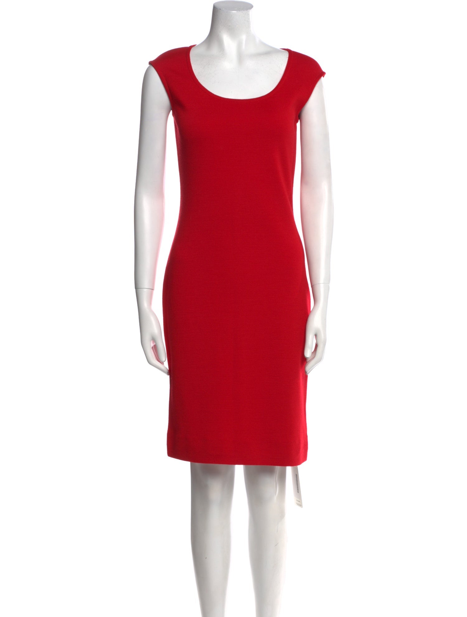 St. John Scoop Neck Knee-Length Dress
