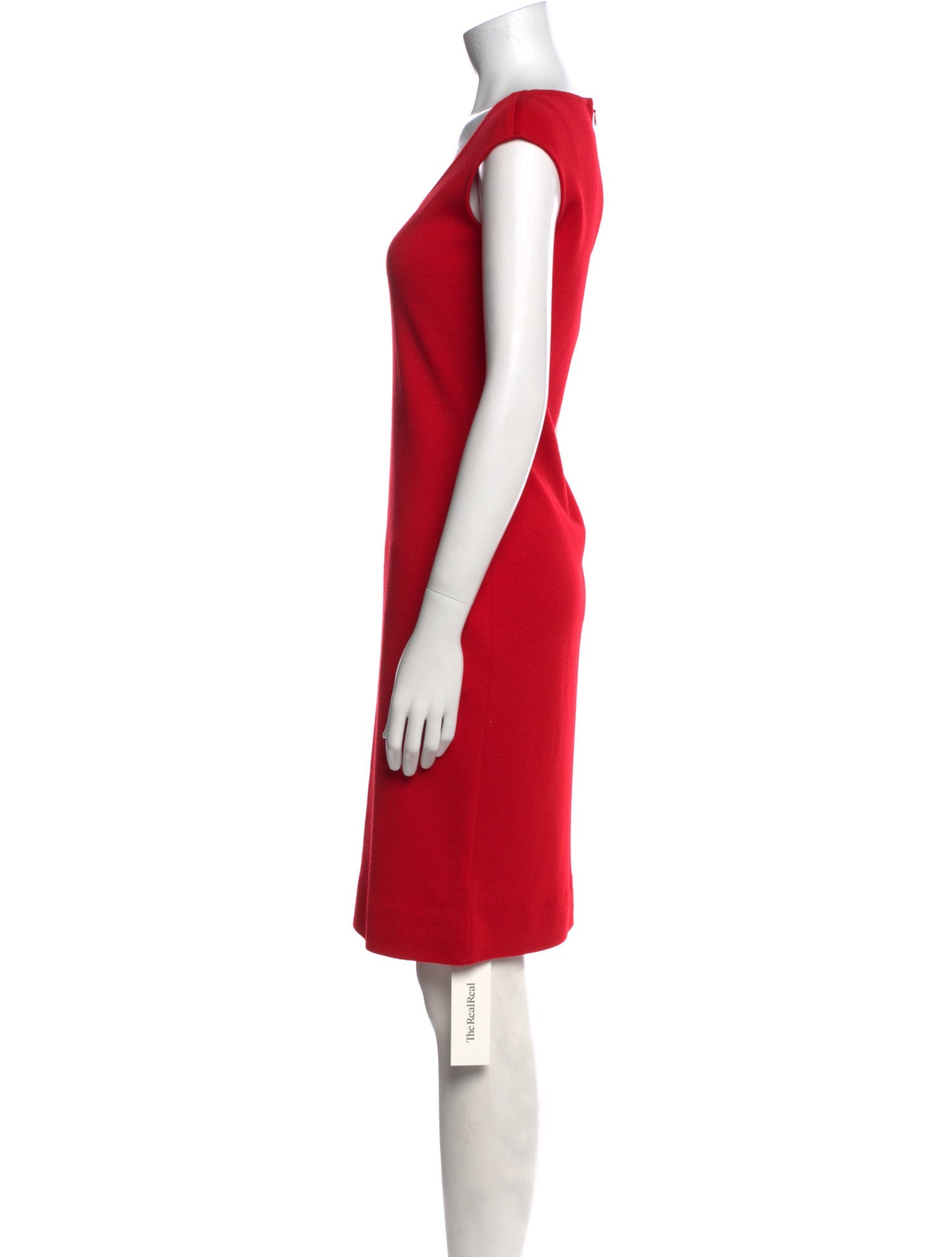 St. John Scoop Neck Knee-Length Dress