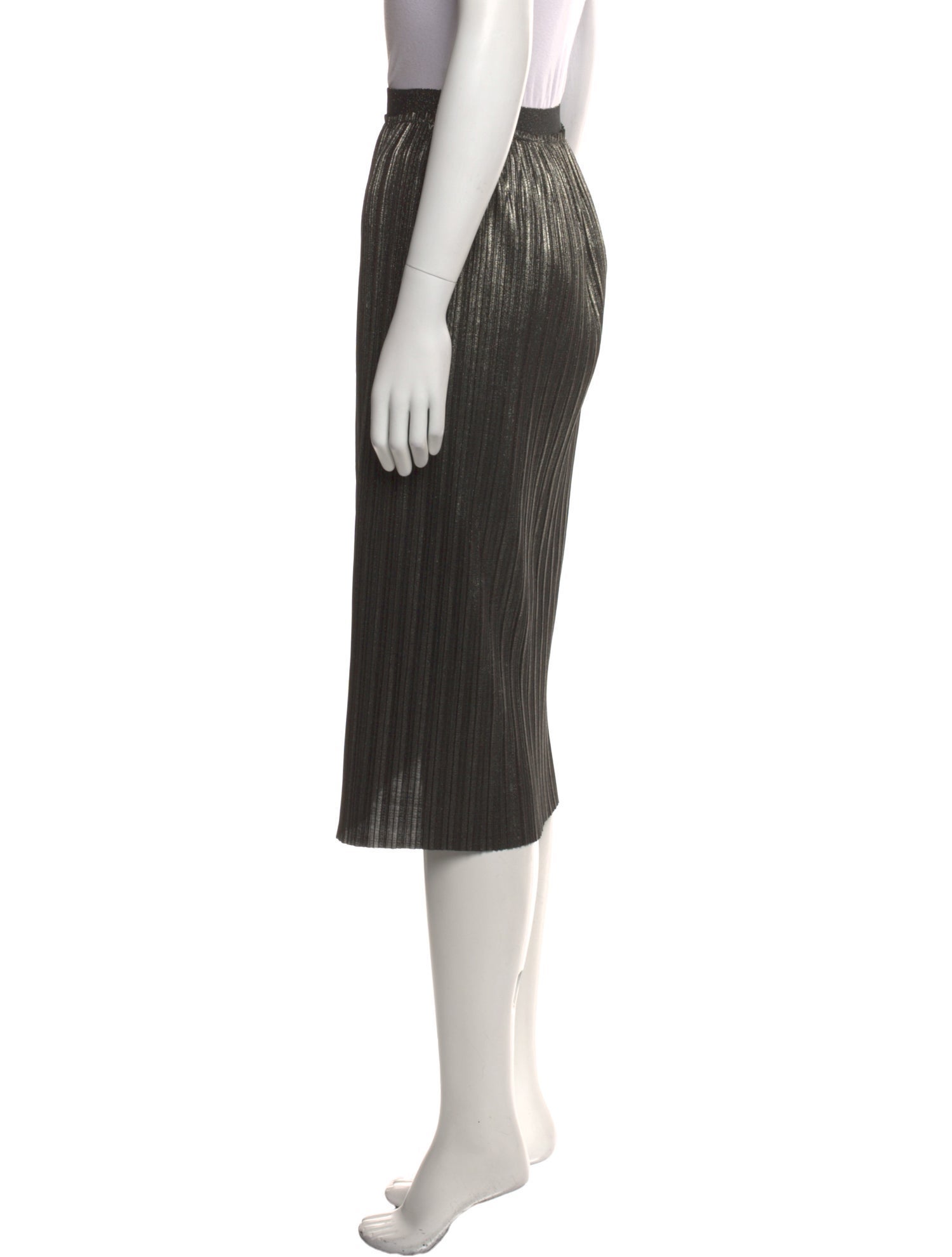 St. John Pleated Accents Knee-Length Skirt