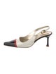St. John Leather Colorblock Pattern Slingback Pumps