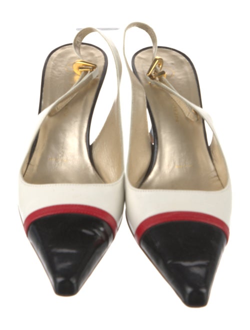St. John Leather Colorblock Pattern Slingback Pumps