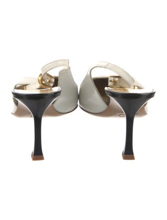 St. John Leather Colorblock Pattern Slingback Pumps