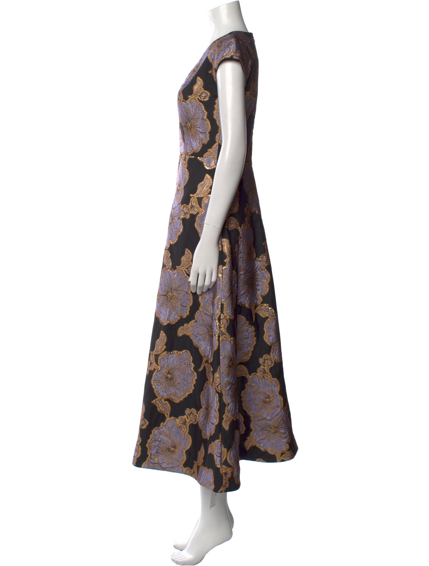 St. John Floral Print Long Dress