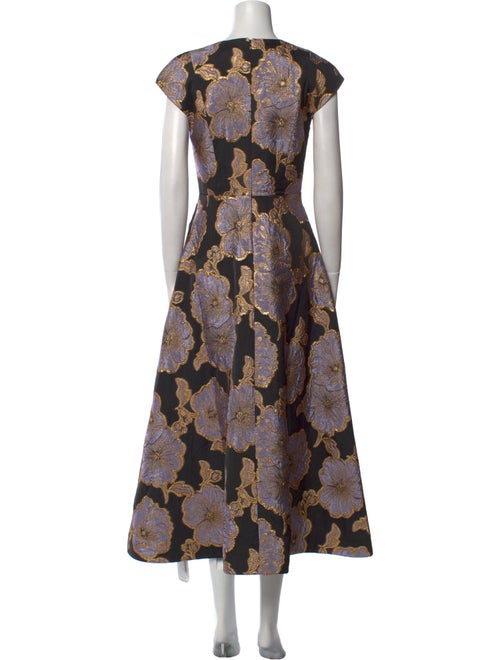 St. John Floral Print Long Dress