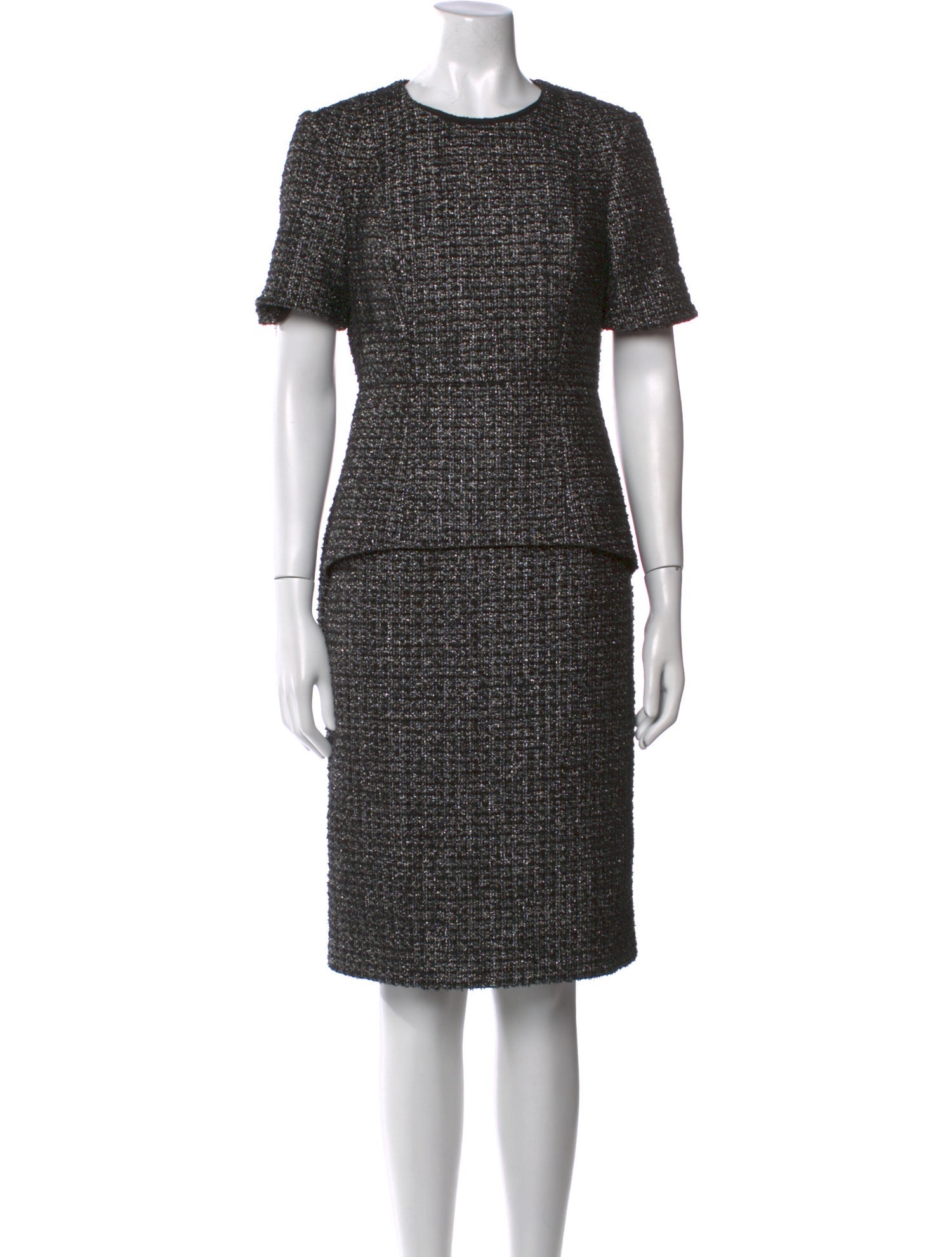 St. John Tweed Pattern Knee-Length Dress