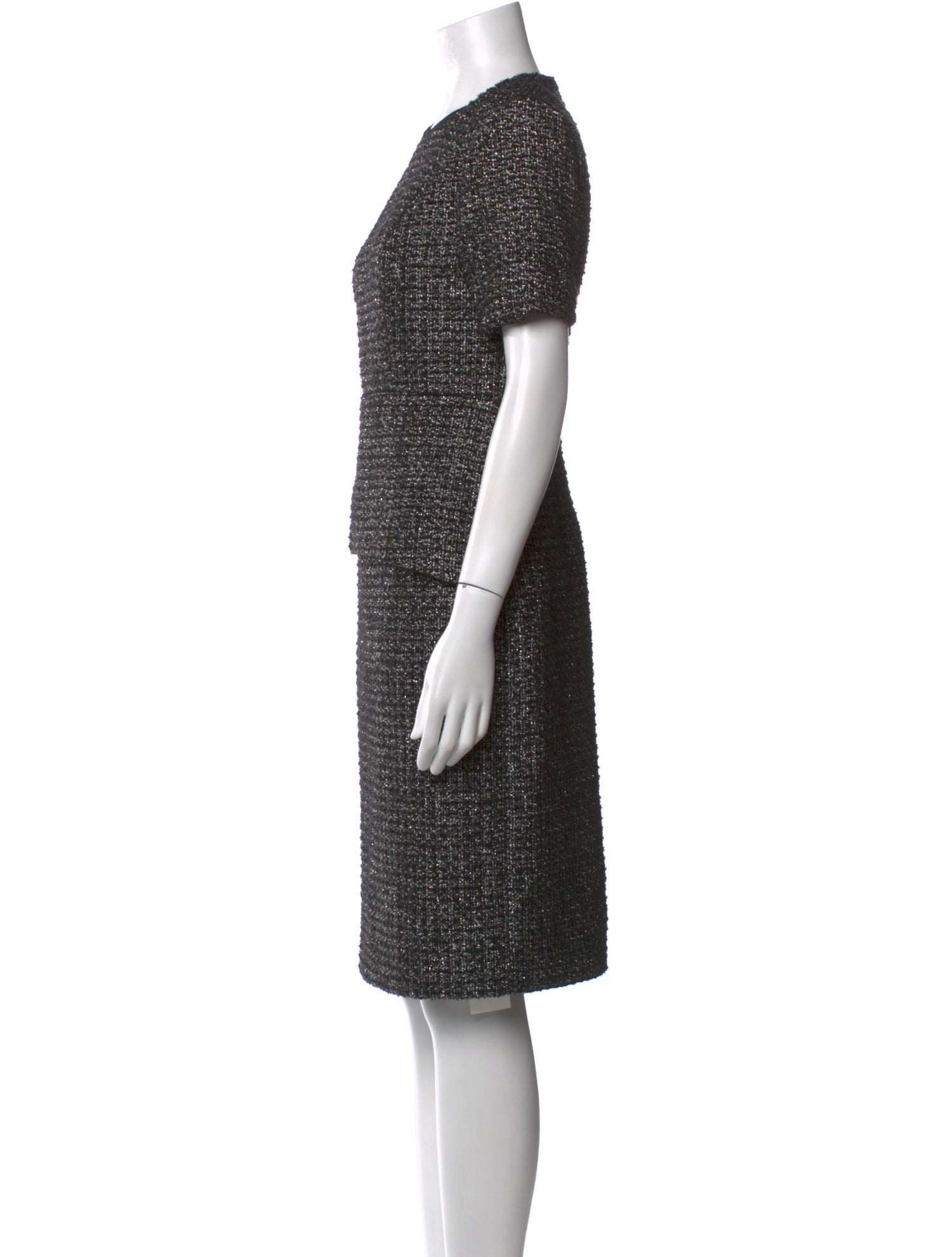 St. John Tweed Pattern Knee-Length Dress