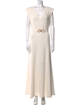 St. John V-Neck Long Dress