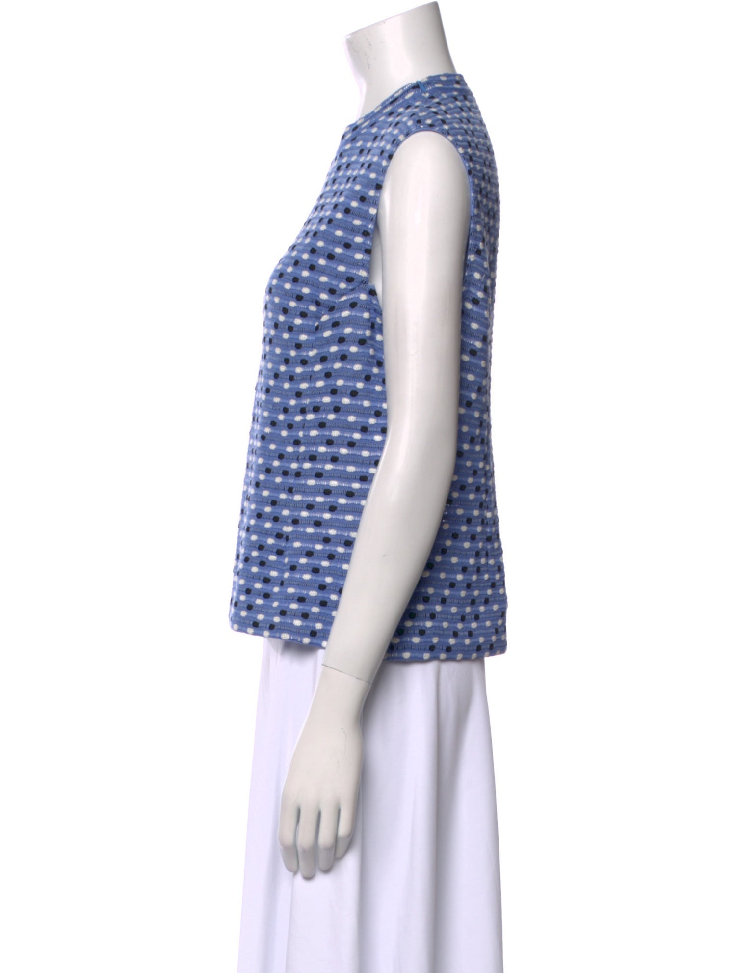 St. John Printed Crew Neck Top