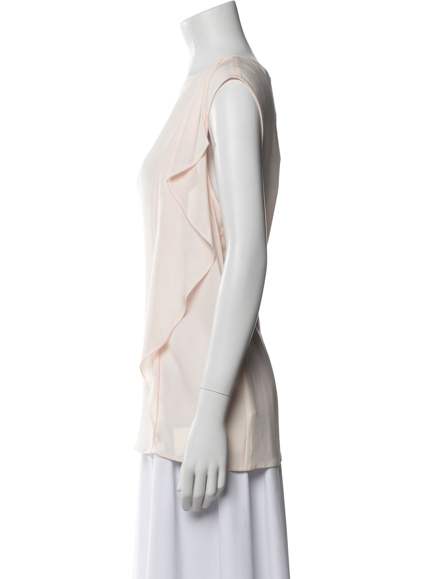 St. John Bateau Neckline Sleeveless Blouse