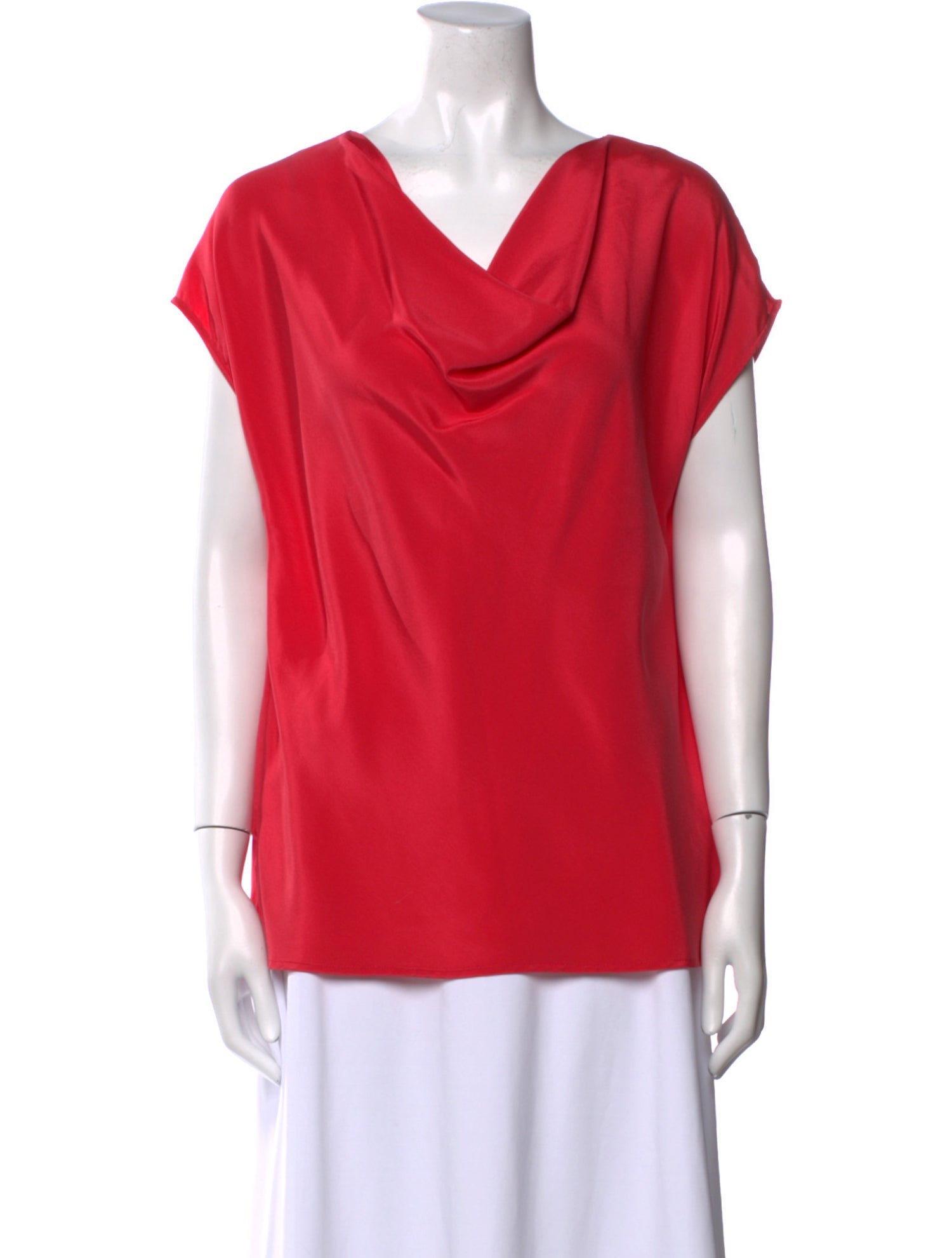 St. John Silk Cowl Neck Top